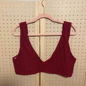 Misguided Plus Swim Top‎ US Size 18 nwot dark red
